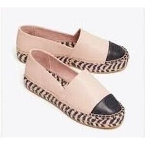 Tory Burch Pink Cap-Toe Espadrilles Sz 6 NWOB Preppy Cottagecore Normcore Luxury